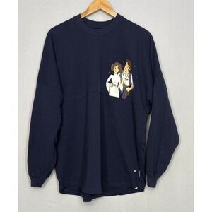 Star Wars Spirit Jersey Shirt Mens Navy Blue Leia Han Solo Long Sleeve Large